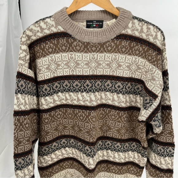 The Italian Sweater Co Vintage Mens Wool/Acrylic Sweater Size L Grandpa - Picture 2 of 9